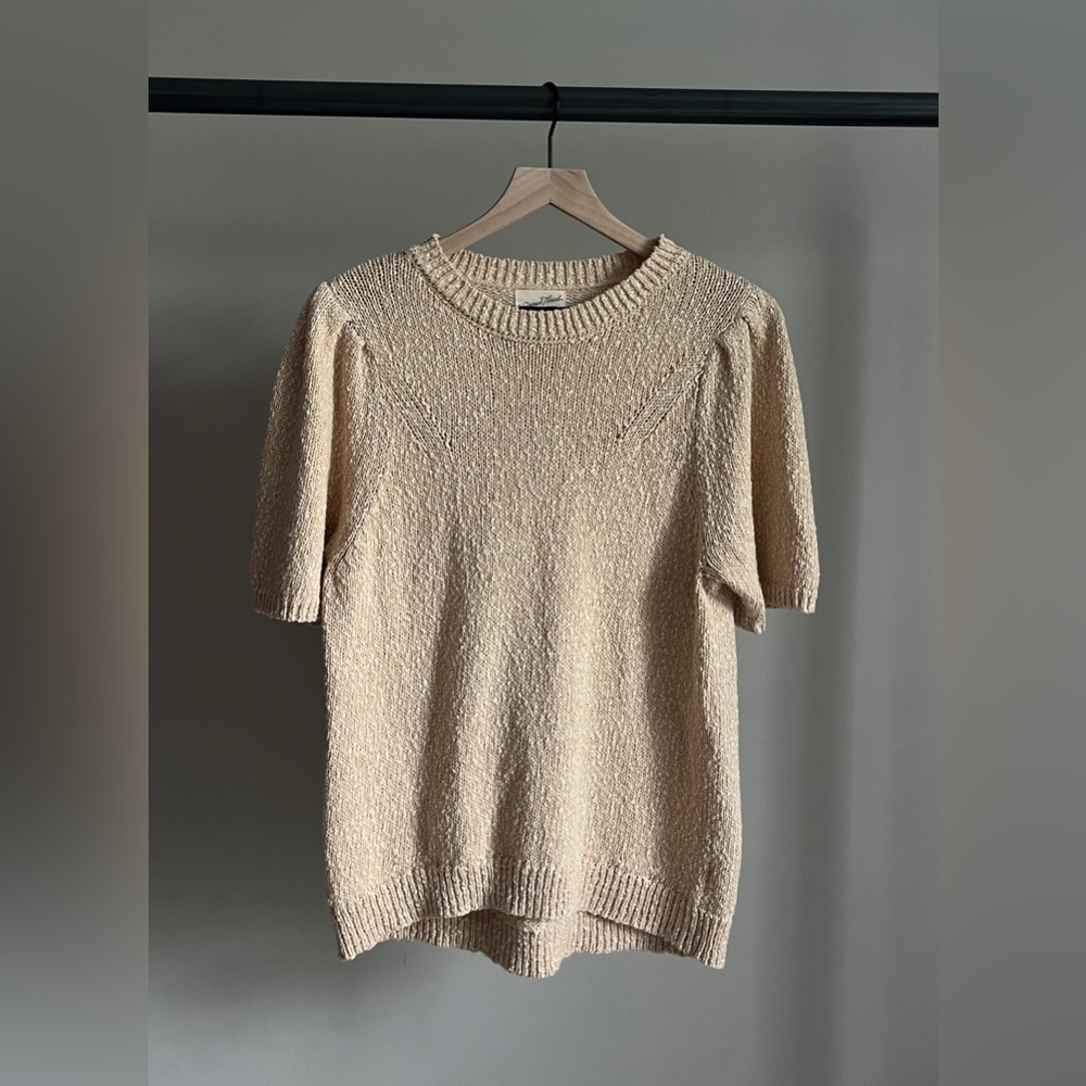 Cream short sleeve sweater